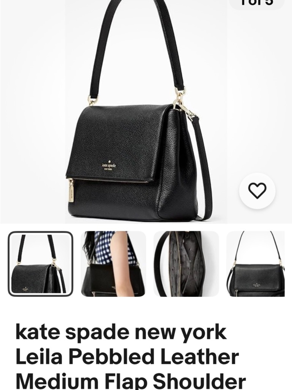 kate spade Black Pebbled Leather Backpack with Gold Hardware